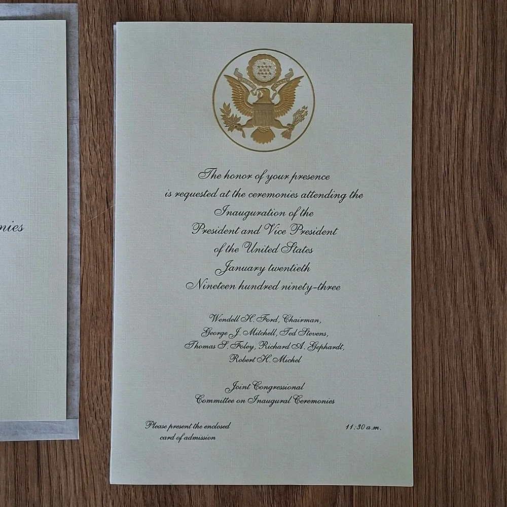 1993 Clinton Gore Congressional Inauguration Invitation Program Portraits Map - Picture 4 of 7